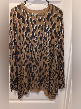 Mumu Mellow Leopard Print Knit Lightweight Sweater